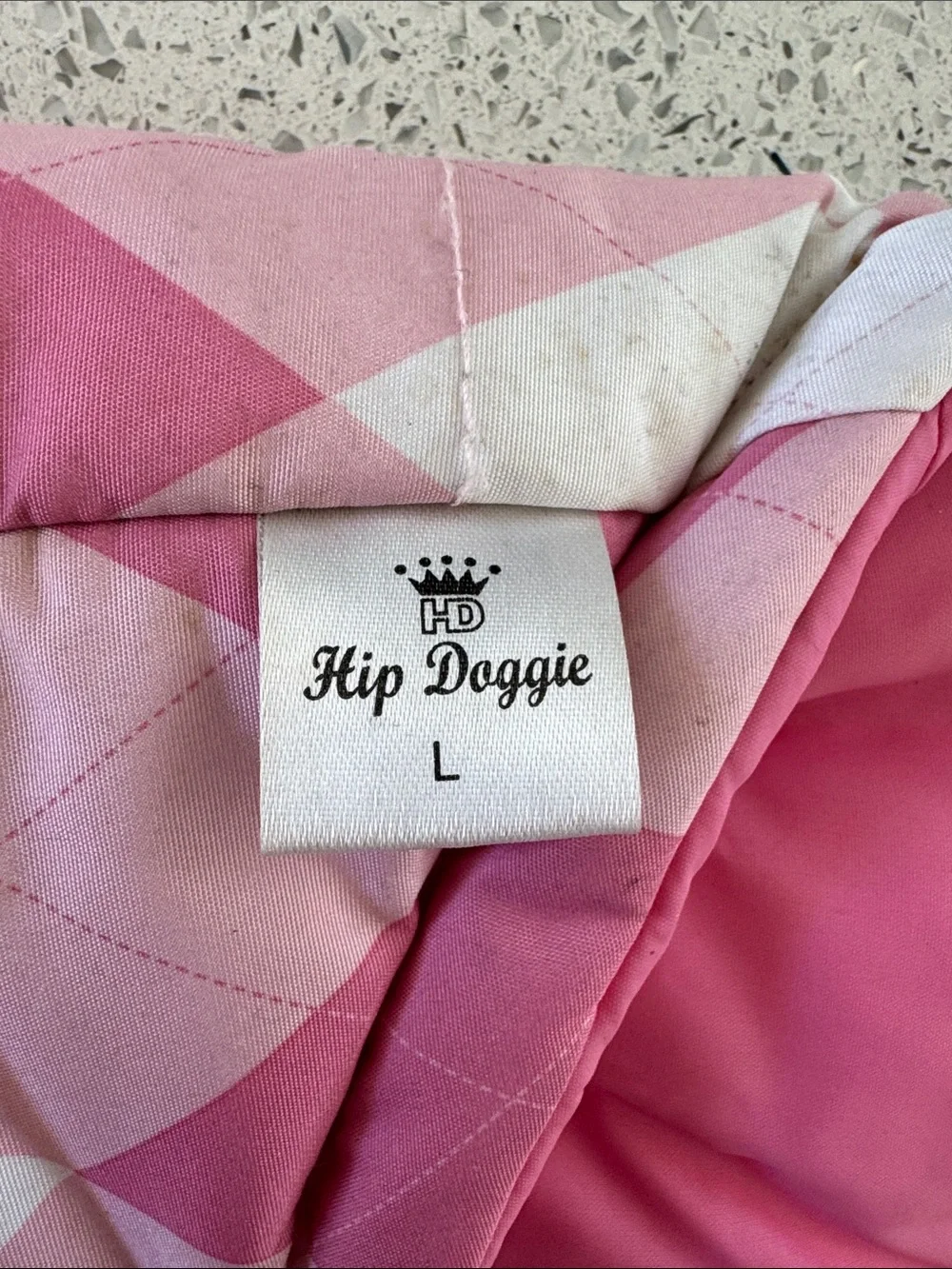 Pink Argyle Quilted Dog Vest